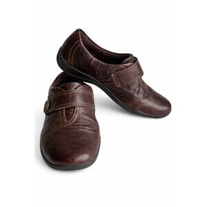 Clarks Artison Kessa Betty Brindle Leather Moc Loafer 26062392 Women Size 7 EUC